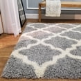 thumbnail image 3 of Maxy Home Bella Trellis Grey 5 Feet x 7 Feet. Shag Area Rug, 3 of 7