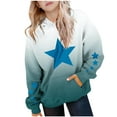 thumbnail image 2 of Hoodie for Teen Girls Gradient Color Star Graphic Printed Hooded Sweatshirt Oversized Long Sleeve Casual Pullover Cute Comfy Outwear Sport Trendy Y2K Jackets 4-14 Years Tween, 2 of 7