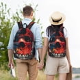 thumbnail image 4 of Balery Abstract Colorful Skull Art Mochila Clásica Impresa Básica para Viaje, Mochila Escolar Resistente al Agua, Mochila de Lona con Correas Ajustables-Medium, 4 of 5