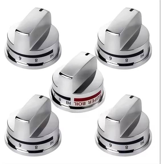 Aniceparthy DG64-00473A Burner Control Dial Knob Range Oven Replacement EBZ37189611(4pcs) Gas Stove Knobs EBZ37189609(1pcs) Gas Stove Burner Replacement Knobs