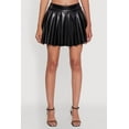 thumbnail image 4 of Womens Trendy Faux Leather High Waisted Pleated Mini Skirt, 4 of 5