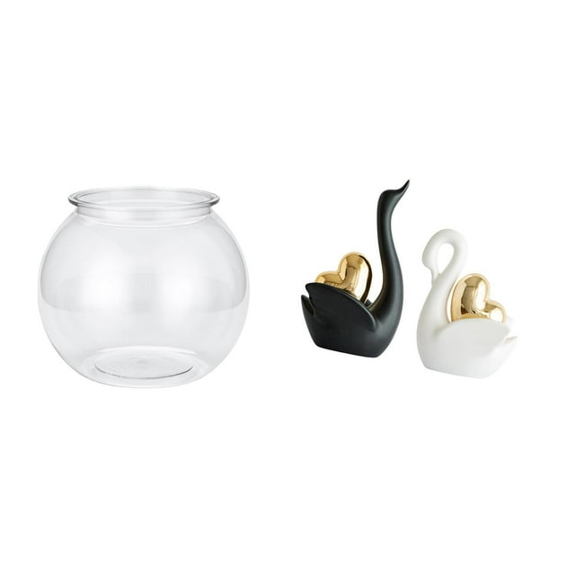 Figuras De Cisne Transparentes Para Pecera Pequeña, Adorno De Mesa, Pecera Artesanal, Jarrón, Dormitorio, Escritorio, Sala De Estar, Decoración Del Hogar, Estatuas De Entrada
