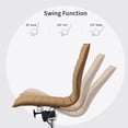 thumbnail image 3 of 2xhome Set of 2 Mid Back Height Modern Home Office Chair, Ribbed PU Leather Seat with Swivel Tilt Adjustable Ergonomic Computer Desk Chair, Tan, 3 of 14
