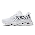 thumbnail image 2 of Men's Breathable Mesh Chunky Sneakers, Lightweight Lace-Up Running Shoes with Flame Design, Non-Slip Hollow Out Thick Sole Footwear for Gym, Walking, and Streetwear, 2 of 8