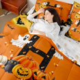 thumbnail image 6 of Homewish Cartoon Cute Ghost 7 Pieces Full Size Bedding Sets,Halloween Theme Personalized Letter Full Size Bed in a Bag,Halloween Reversible, 6 of 8