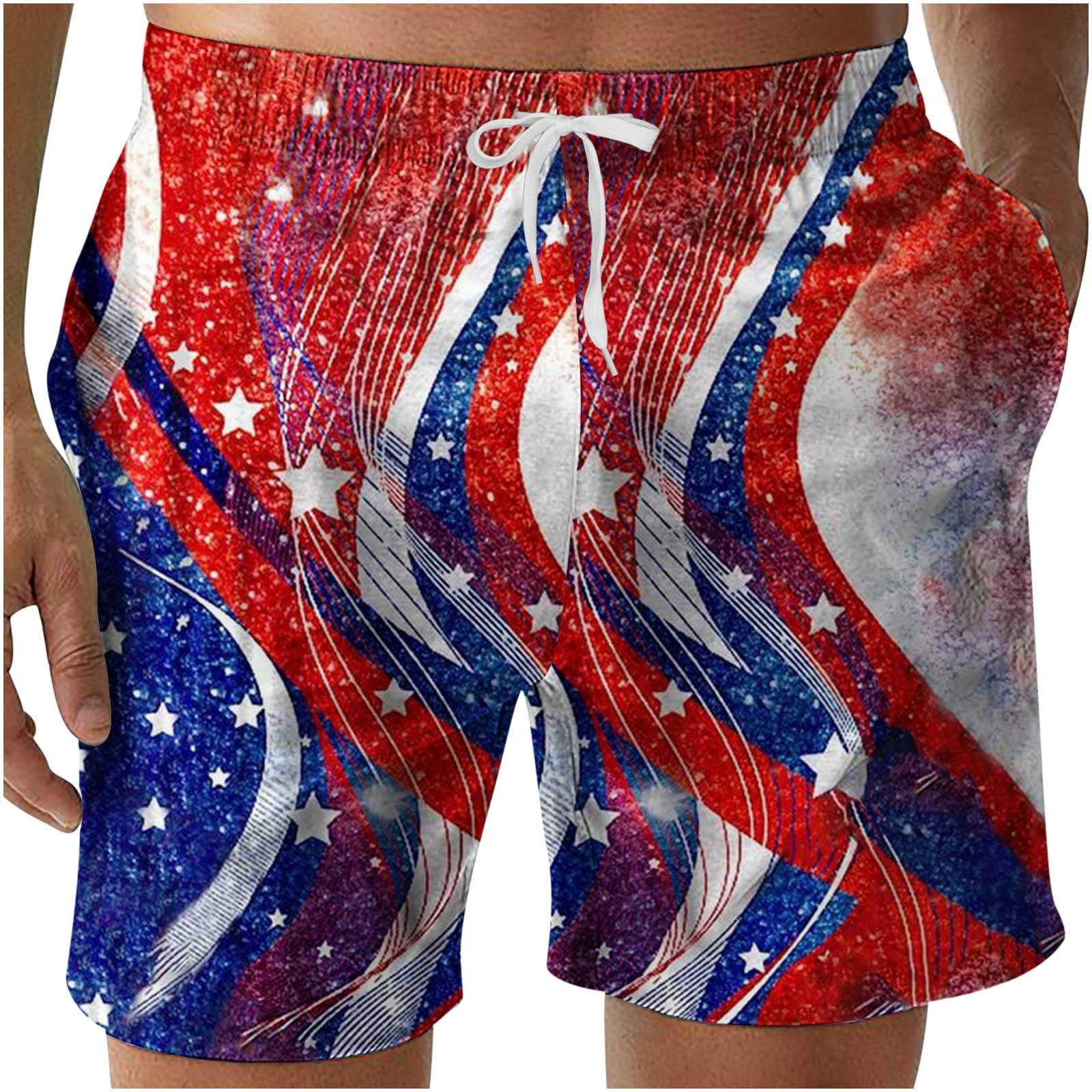 RYRJJ On Clearance Mens Shorts Casual Distressed American Flag Athletic