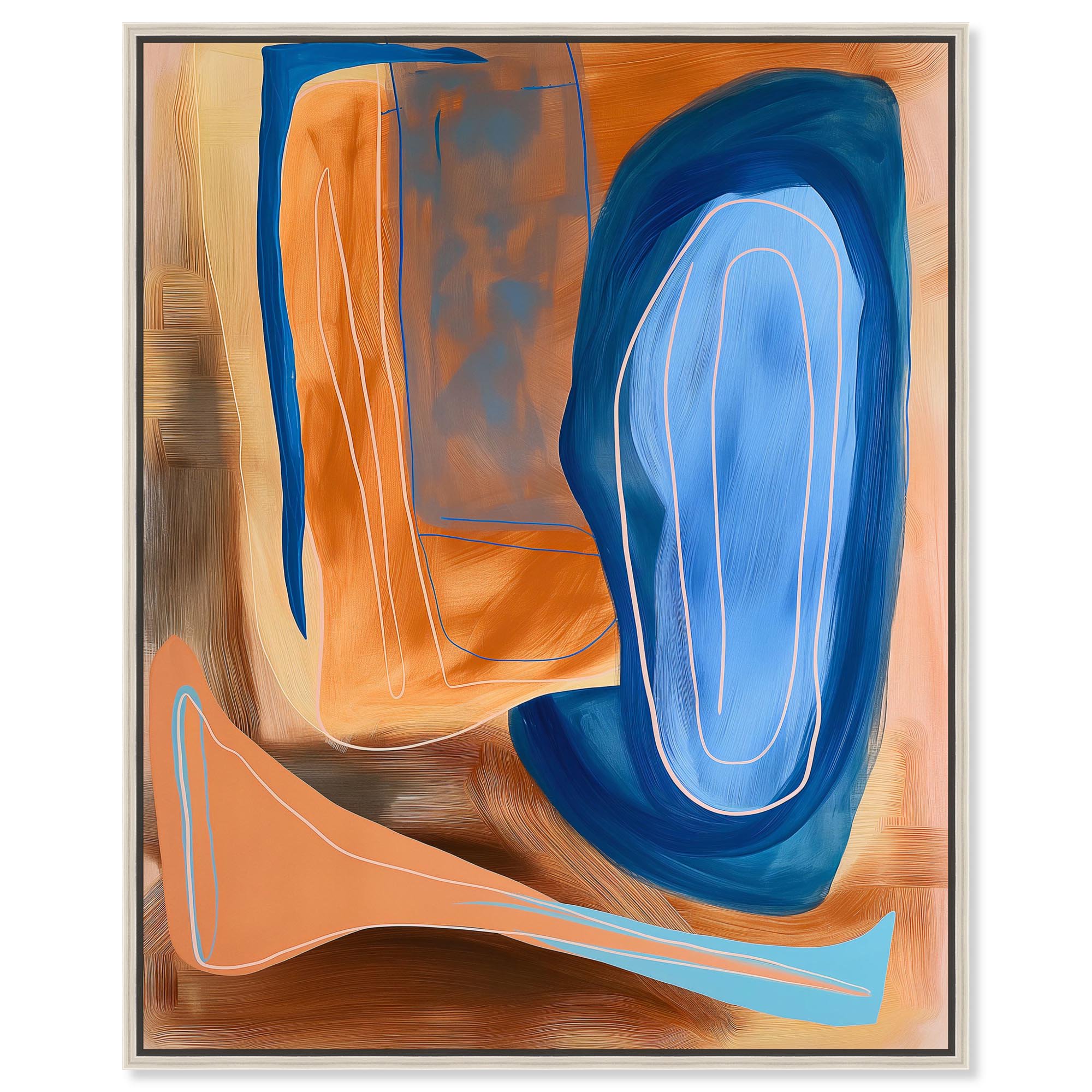 An Abstract Oil I Canvas Contemporary Art by Art Remedy Silver Frame 30 x 36