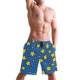 thumbnail image 5 of Yellow Star Pattern Mens Swim Trunks Quick Dry Board Shorts Breathable Fit Beach Shorts Swimwear, 5 of 8