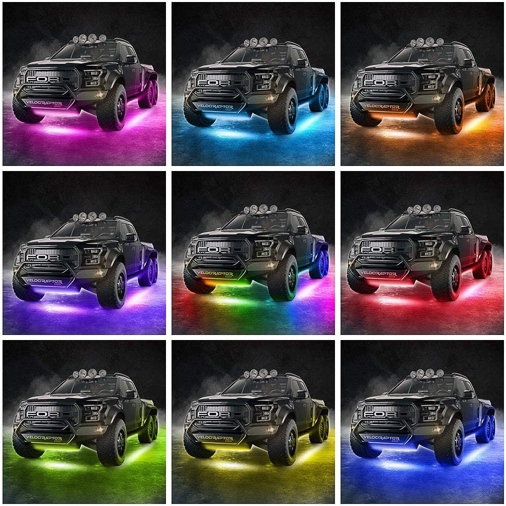Car Underglow Lights, 6 Pcs Bluetooth Led Strip Lights with Dream