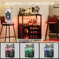 thumbnail image 4 of Modern 3-Tier Wine Bar Cabinet with LED Lights – Removable Wine Rack, Glass Holder, Mesh Door, Large Storage, Sideboard Buffet for Dining, Living Room, Kitchen, 4 of 9