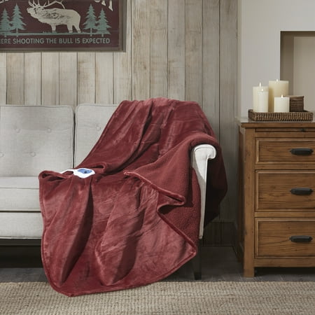 UPC 675716782290 product image for Woolrich Heated Plush to Berber Throw  60x70   Red | upcitemdb.com