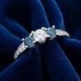 thumbnail image 5 of Pompeii 1ct Blue Diamond 3 Stone Engagement Ring 14K White Gold (G/H,I1), 5 of 6