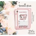 thumbnail image 5 of Darling Souvenir Pink Birthday Invitation Card Printable Fill or Write In Blank Invites Party Supplies Pack Of 28 5 x 7 Inches, 5 of 5