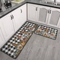thumbnail image 2 of Fall Pumpkin Gnomes Kitchen Rugs and Mats Sets of 2,Thanksgiving Farmhouse Kitchen Decoration Rubber Backing Non-Slip Floor Mat for Sink Waterproof Laundry Room Rugs Runner,Black 17x24+17x48inch, 2 of 5