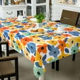 thumbnail image 3 of Floral Tablecloth, Flowers Table Cloth for Spring Summer Fall Autumn, Waterproof Tablecloth for Kitchen Dining Room Picnic Party Banquet, Outdoor Indoor Use Table Cover, Square 55 x 55 inch, 3 of 6