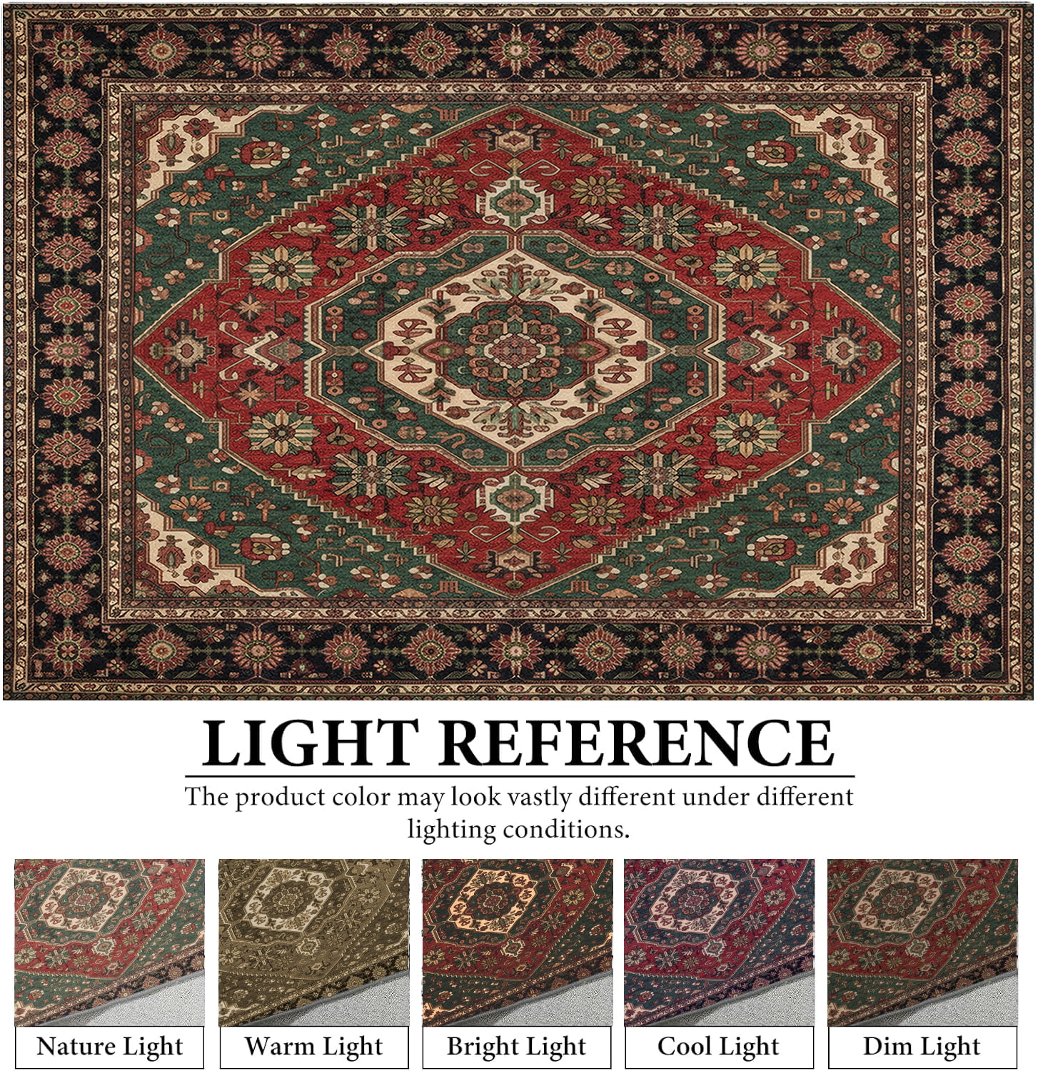 Runner Rugs for Hallway, 2x10 Washable Soft Non Slip Floor Rugs for Kitchen, Modern Mat for Living Room Bedroom Entryway Red & Green