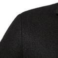 thumbnail image 5 of JUUYY Men's Wool Blend Pea Coat Notched Collar Single Breasted Overcoat m Winter Solid Color Fashion Trench Coat Black XXL, 5 of 8