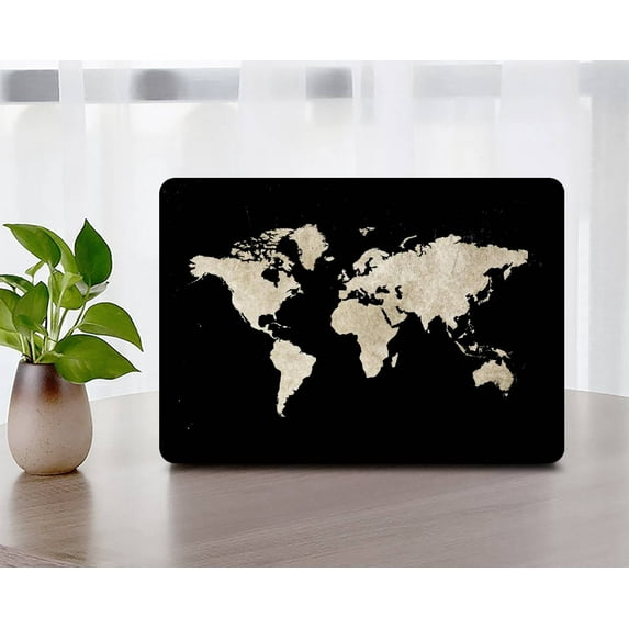 Hard Shell Case Compatible with MacBook Pro 14 inchs 2023/2022/2021 M2 A2779 & A2442 M1 Cable Tie, World Map 8_1