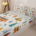 thumbnail image 3 of Homewish Kids Happy Camping Zipper Twin Comforter Sets with Fitted Sheet and 2 Pillowcases, Rustic Adventure Theme Zipper Bedding Set, Gray Reversible, 4-Piece, 3 of 6