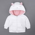thumbnail image 3 of Baby Girl Fleece Jacket with Hoodie Baby Autumn Winter Long Sleeve Hooded Coat Thick Warm Outerwear 0-18 Months, 3 of 6