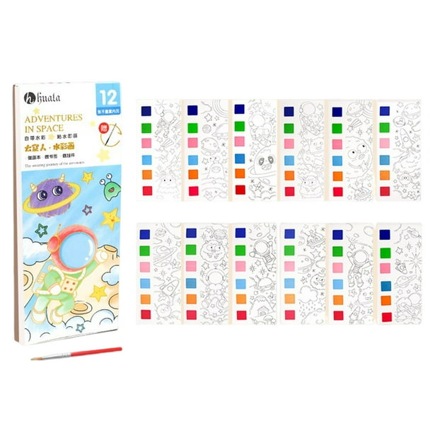 12 hojas de libros de dibujo para colorear, material no tóxico para juguetes de niños (Spaceman) Tmvgtek libre de BPA