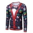thumbnail image 1 of Innerwin T-Shirt de Noël à Manches Longues pour Hommes, Col Rond, Mode Basique, Flocon de Neige, 1 of 3