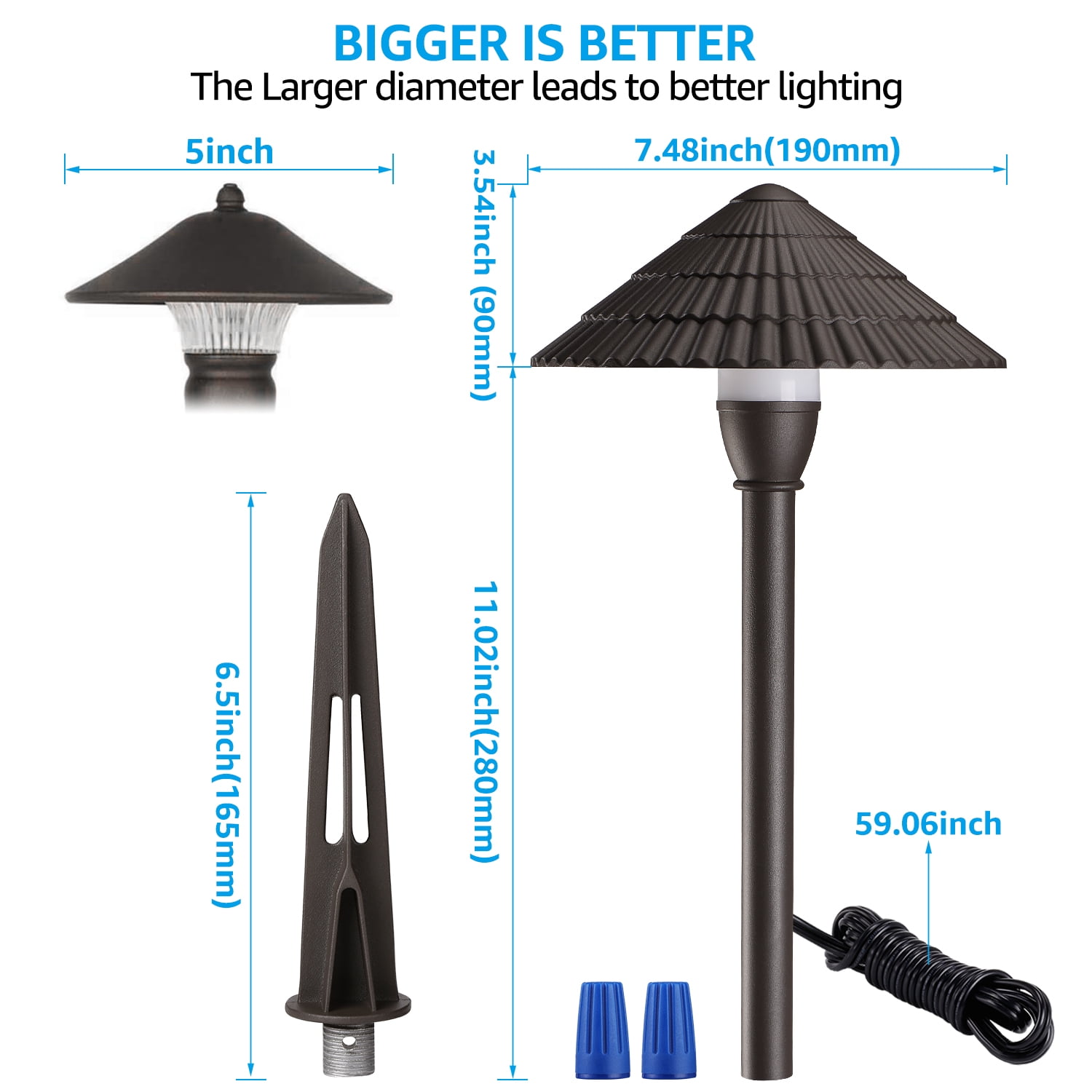 16 Pack 3W LED Outdoor Landscape Light, 12-24V Low Voltage, Waterproof Aluminum Housing, for Outdoor Pathways & Gardens, 4000K Cool White