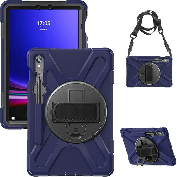Funda protectora para Samsung Galaxy Tab S10 Lite / S10 FE / S9 FE 5G / S9 Tablet de 10,9''/11'', a prueba de golpes, con portalápices, correa de mano giratoria de 360° y correa para el hombro.