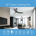 thumbnail image 2 of ProMounts 52 in. WIFI 3-Blade Smart Ceiling Fan with Reversible Motor, 6 Speeds and 3 Color Temperatures, App Control, Black, 2 of 11