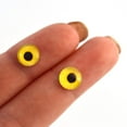 thumbnail image 4 of Yellow Sparrow Hawk Bird Glass Eyes, 4 of 6