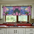 thumbnail image 3 of Yayeee Kitchen Curtains Tier Set of 2 Light Filtering 57"x36" Over Sink Window Panels, Purple Window Scene, 3 of 7