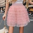thumbnail image 2 of Women's Sheer Net Layered Cake Skirt High Waist Short A Line Sexy Fashion Skirt for Party and Daily Wear, 2 of 2