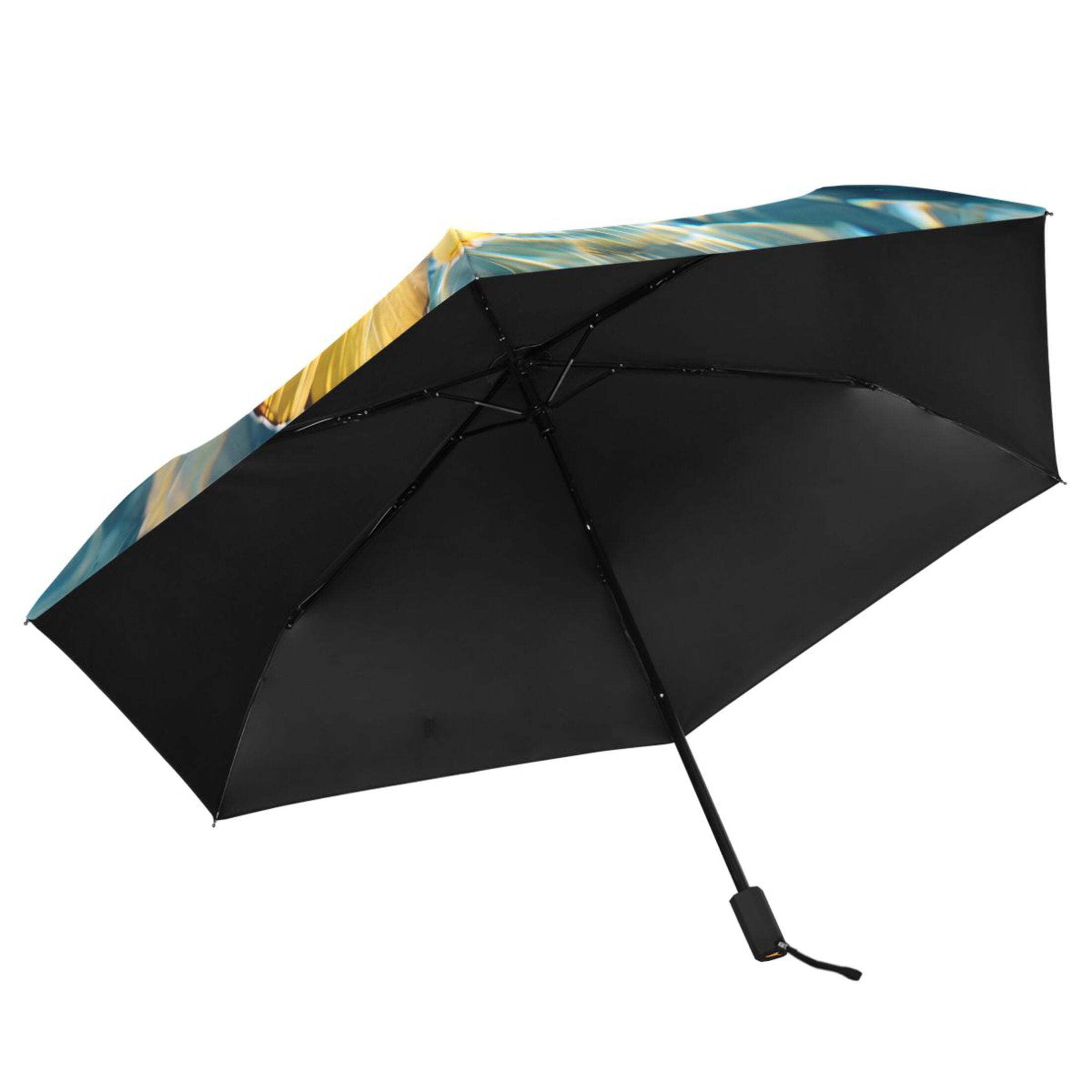 Butterflies on Clear Water Compact Sun Umbrella Windproof Travel Umbrellas for Rain Strong Portable UV Protection