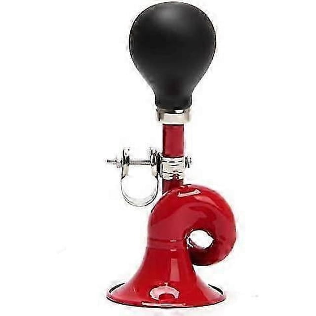 Vintage Clown Horn, Kids Bike Horn, Classic Vintage Metal Twisted Speaker Siren Siren Snail Air Horn for Vehicle Bicycle Golf Cart, Red