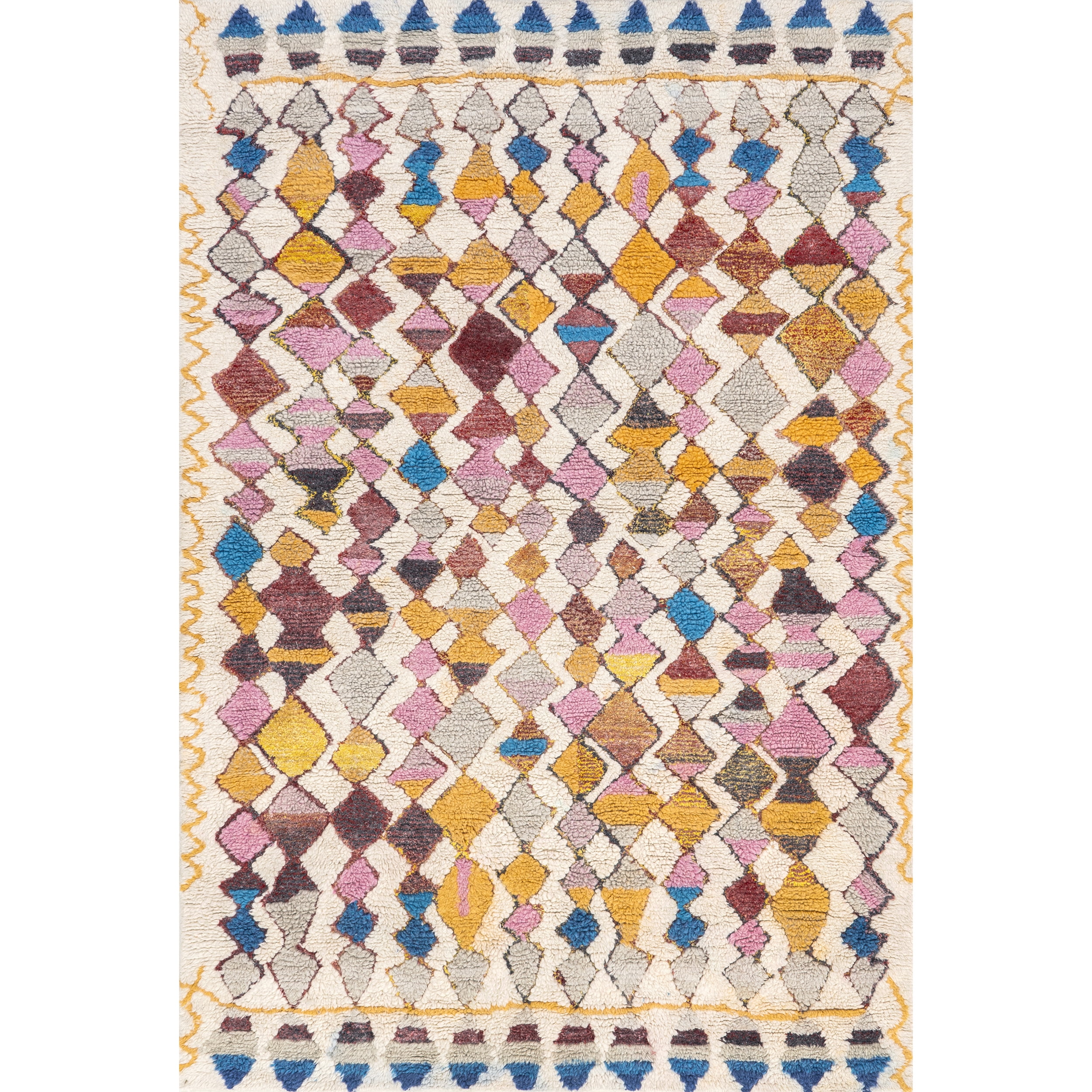 nuLOOM Hand Tufted Moroccan Helaine Shaggy Area Rug, 2' 6" x 8', Multi
