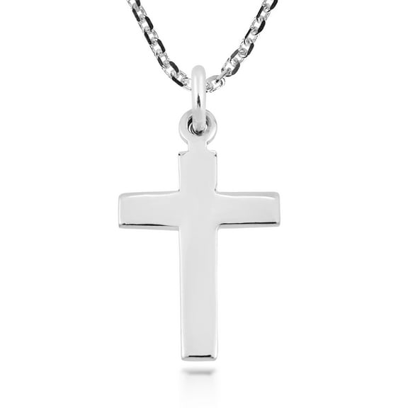 Faithful Christian .925 Sterling Silver Cross Pendant Necklace