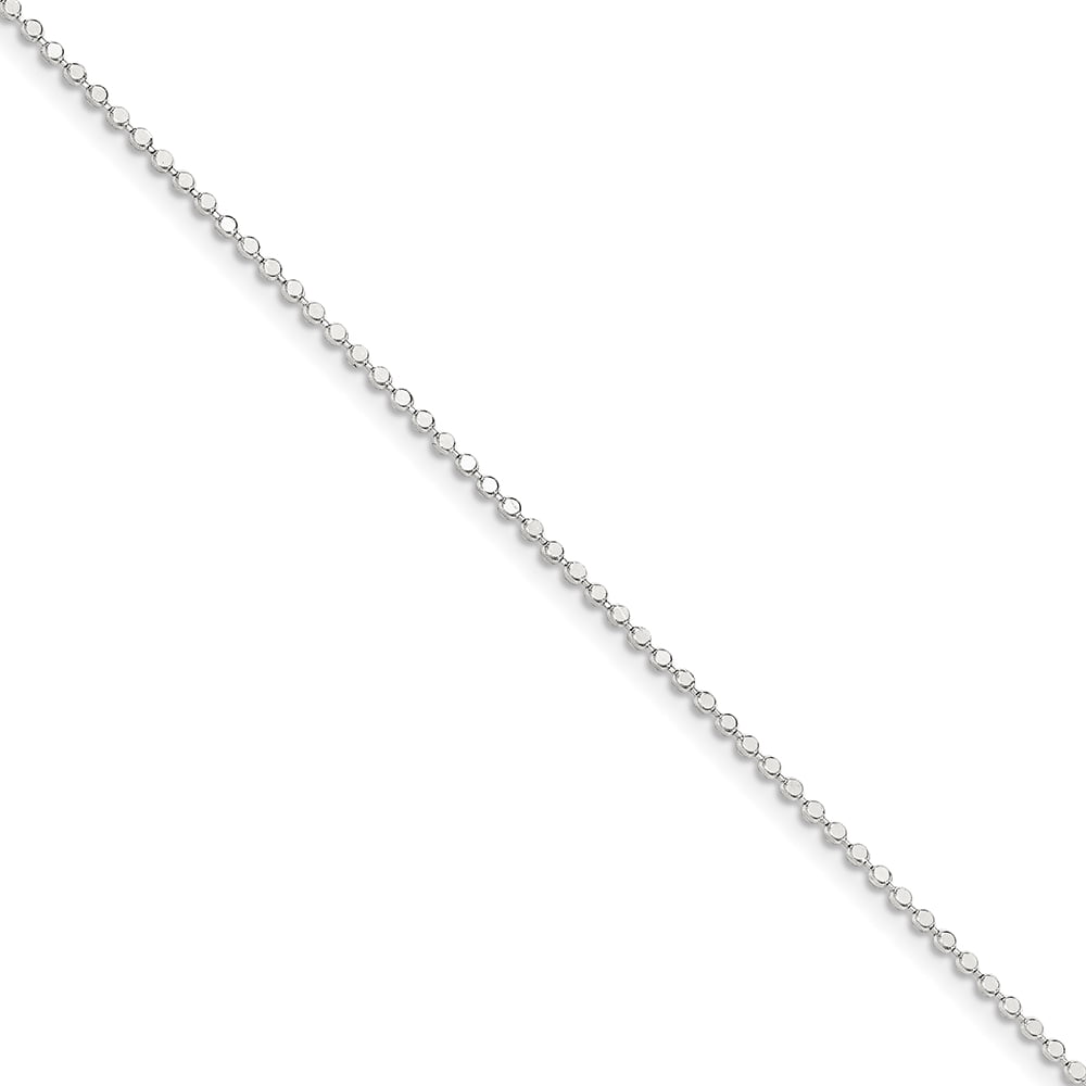 Chains .925 Sterling Silver 1.05MM Square Beaded Link Necklace