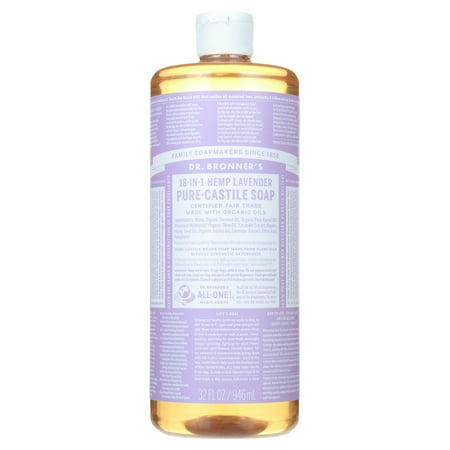 Dr. Bronner's Magic Soap - Castile Liquid - Lavender - 32 oz - 18-in-1 uses - Adults, Teens, Children