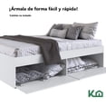 thumbnail image 4 of Base Cama Matrimonial Con Cajones Compartimientos KingsHouse blanco, 4 of 7
