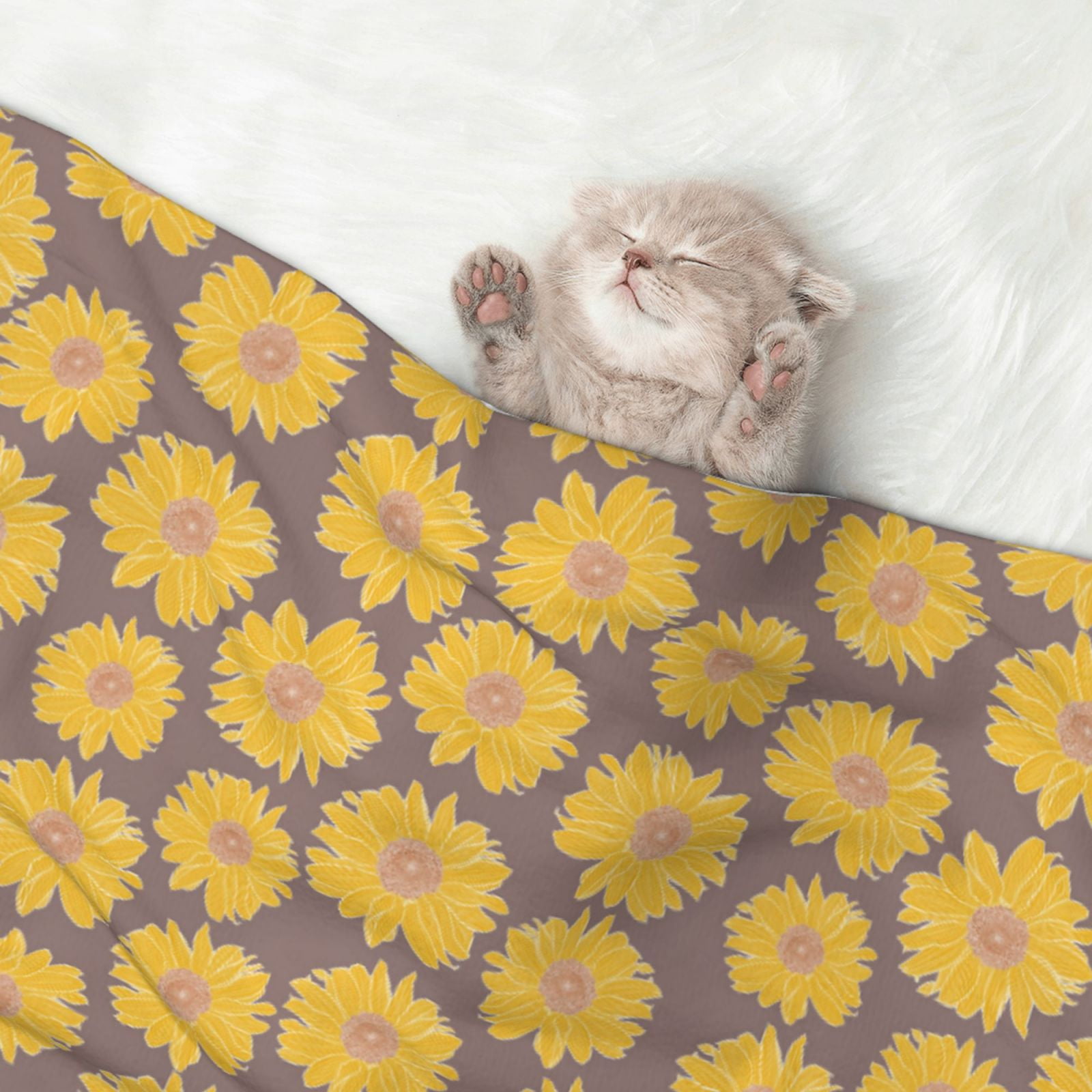 Naloa Sunflower Dog Blanket, 3 Sizes Cat Blanket for Indoor Cats Large Medium Small Dog Gifts-Medium