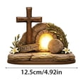 thumbnail image 3 of YingYouFu Empty Tomb Easter Scene and Cross Decoration He Is Risen Tabletop Decor Religious Wooden Signs Jesus Cross Table Centerpieces for Religious Home Mantels Tabletop Christian Gifts, 3 of 9