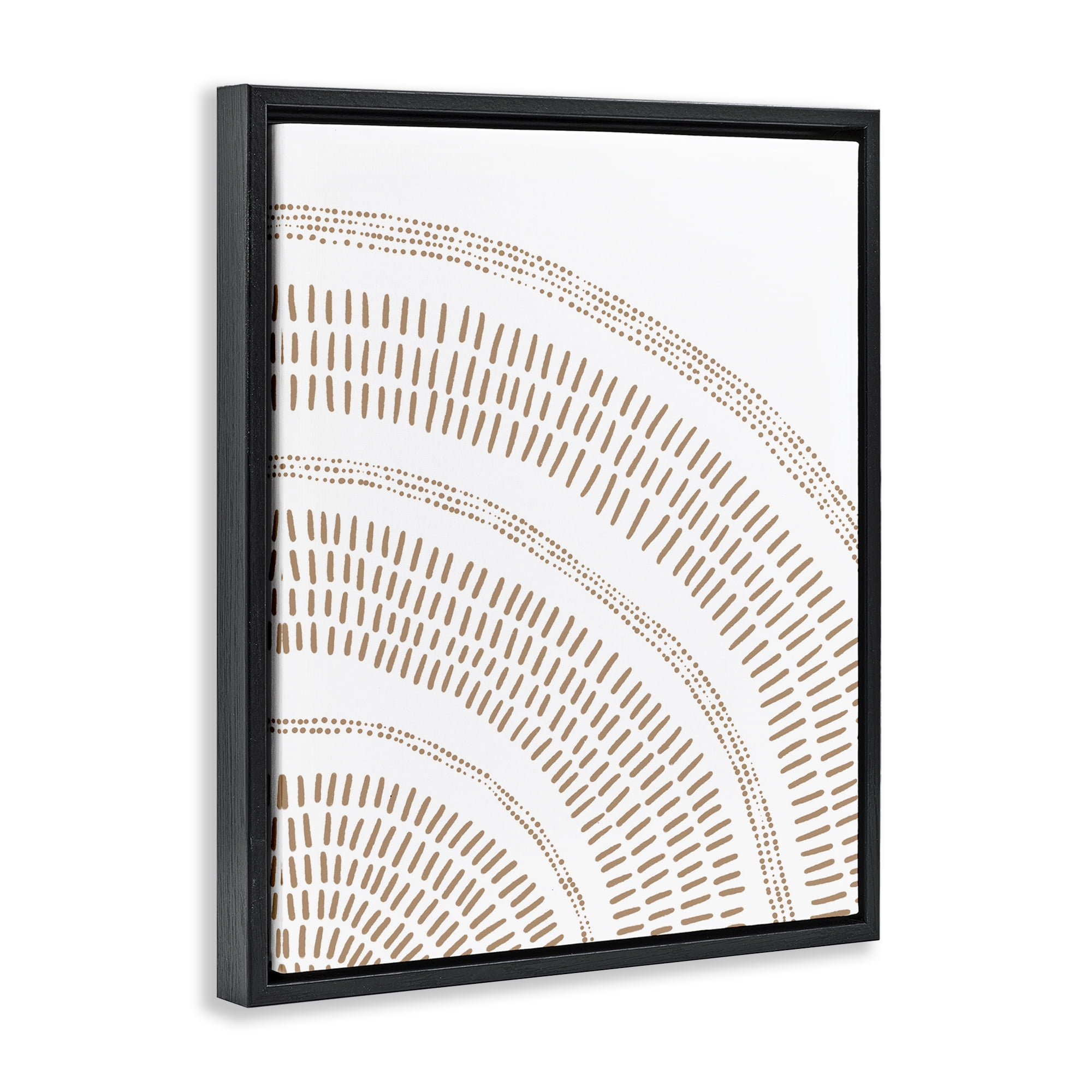 Stupell Industries Arched Boho Pattern Abstract Painting Black Floater Framed Canvas Art Print Wall Art, 25 x 31