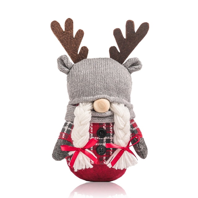 Moyic Muñeco sin rostro para fiesta de Navidad, decoración de Navidad tejida, figurita de de Año Nuevo, ornamento de ambiente decorativo, Kits de decoración para fiestas