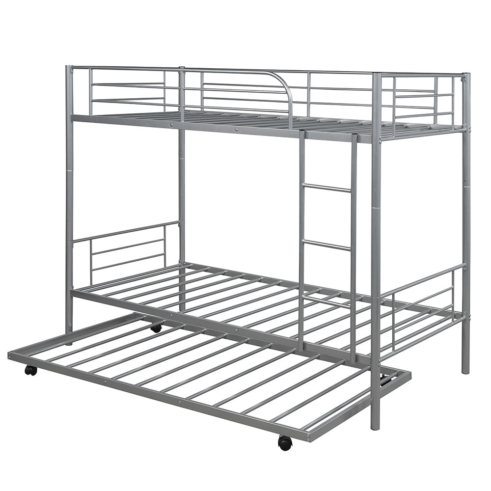 Triple Twin Over Bunk Bed For Kids, Metal Bunk Beds That Separate
