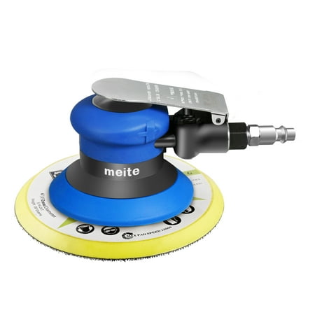 

meite 6 Air Random Orbital Sander MT-5106 Pneumatic Palm Sander Low Vibration and Heavy Duty For Wood Metal Composites Car/Auto Body Work Blue Polisher