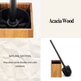 thumbnail image 6 of Acacia Square Toilet Brush and Holder Set Brown, 6 of 7