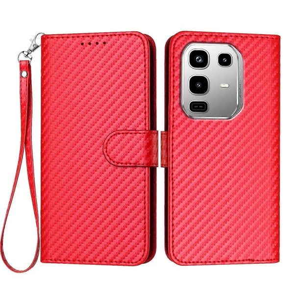 For Infinix Note 50 4G Infinix Note 50 Pro 4G Wallet Case with Strap Carbon Fiber Texture Leather Mo