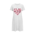 thumbnail image 5 of Camisón corto de talla grande para mujer, camisón de manga corta con estampado de pecho a la moda, camisón para mujer, 5 of 5