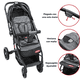 thumbnail image 3 of Carriola para Bebé Manubrio Reversible Plegable Ruedas con Freno Apto desde 0 meses Soporta hasta 18 kg - Gris, 3 of 7