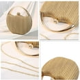 thumbnail image 2 of Evening Bag Clutch Purses Pleated Round Hard shell Crossbody Handbag with Chain Strap for Women Wedding Party Formal, 2 of 7